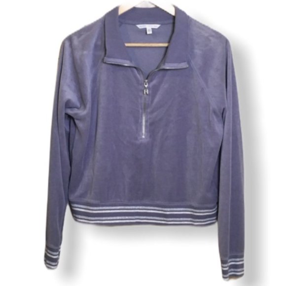 Victoria's Secret Tops - Victoria’s Secret Lavender Velour Hooded Jacket L